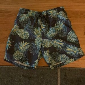 Mens pineapple swim trunks